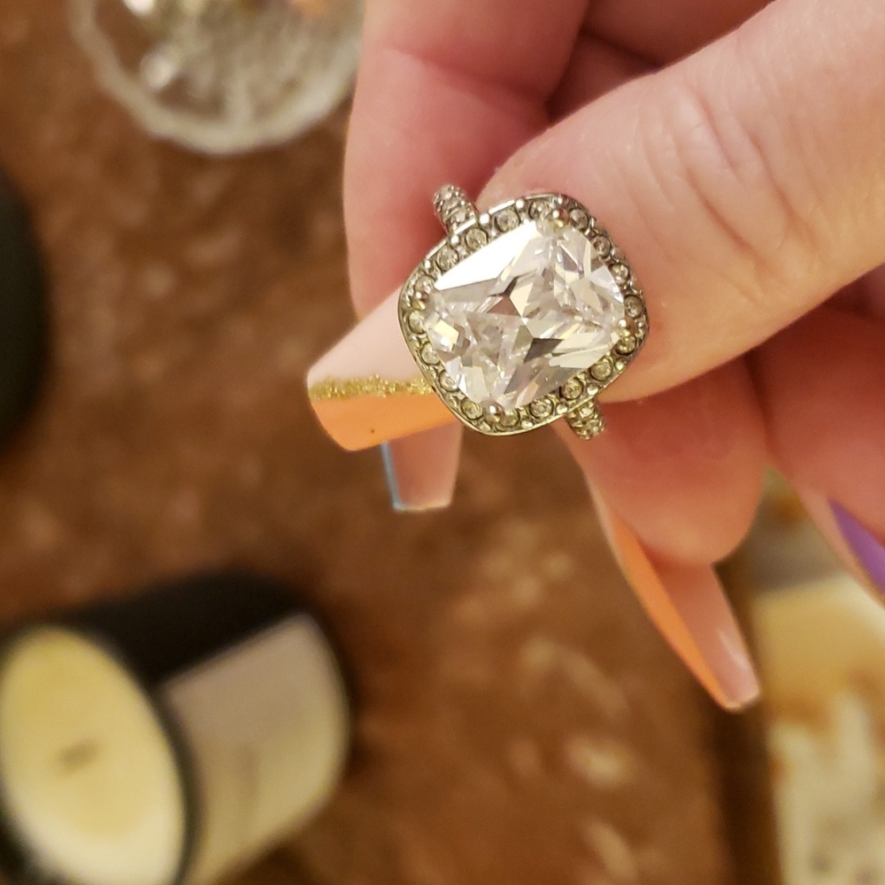 Large radiant cut cz sparkler with halo